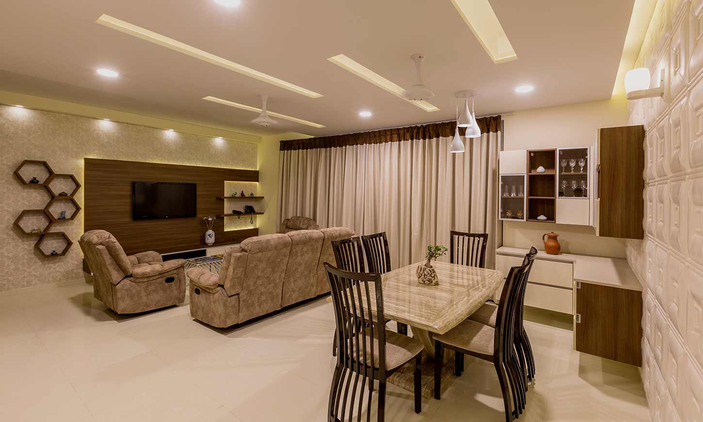 Apartments interior designers in pune for living cum dingng room