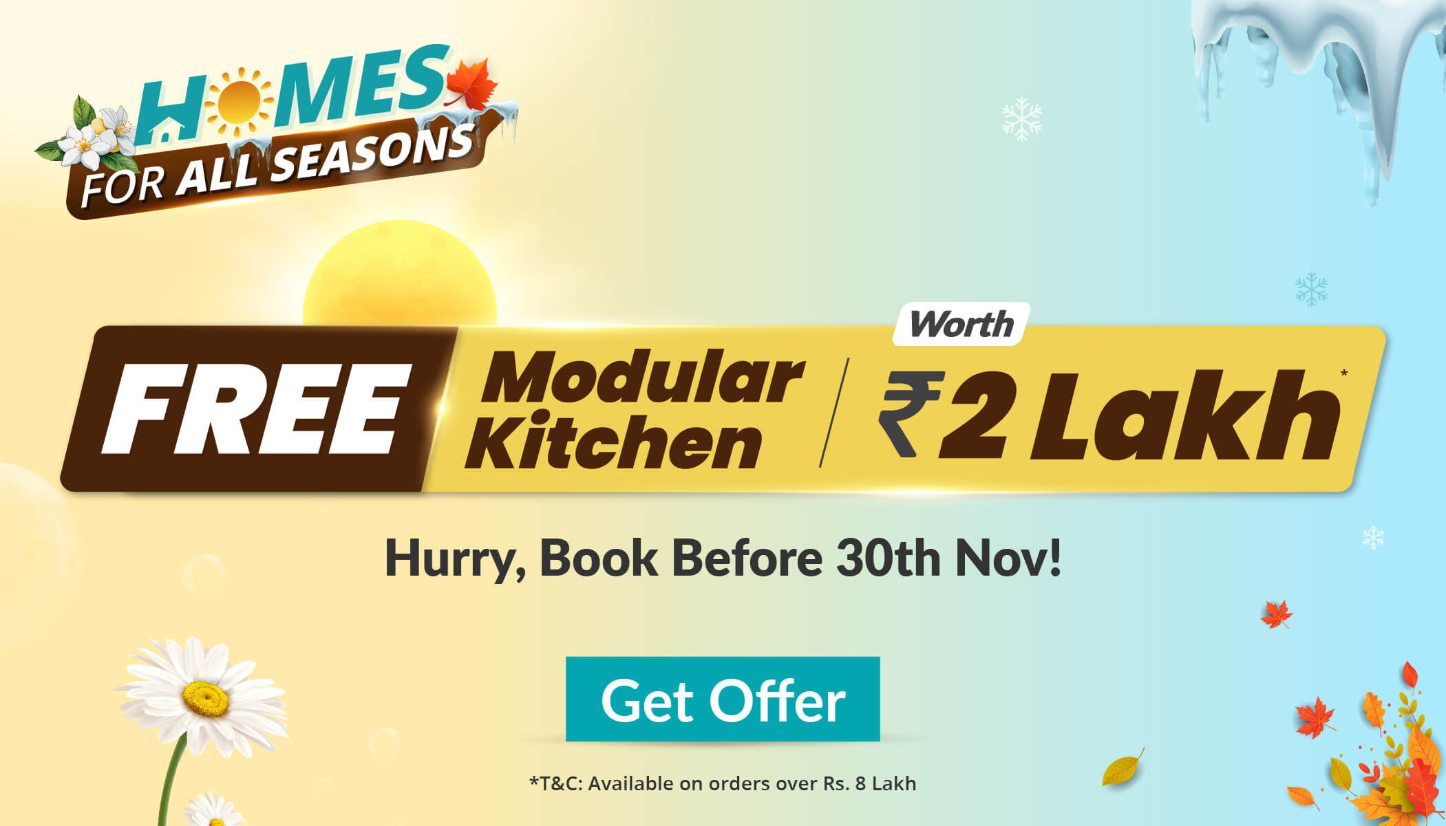 Get a Free Modular Kitchen Worth ₹2 Lakhs with Your Home Interiors