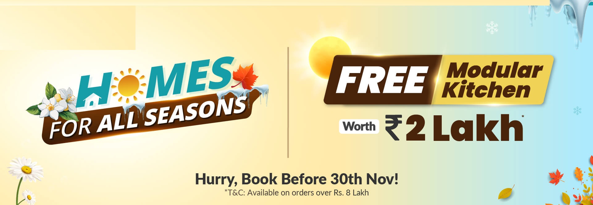 CreativeWalls Special Offer: Free Modular Kitchen Worth ₹2 Lakhs with Home Interiors.