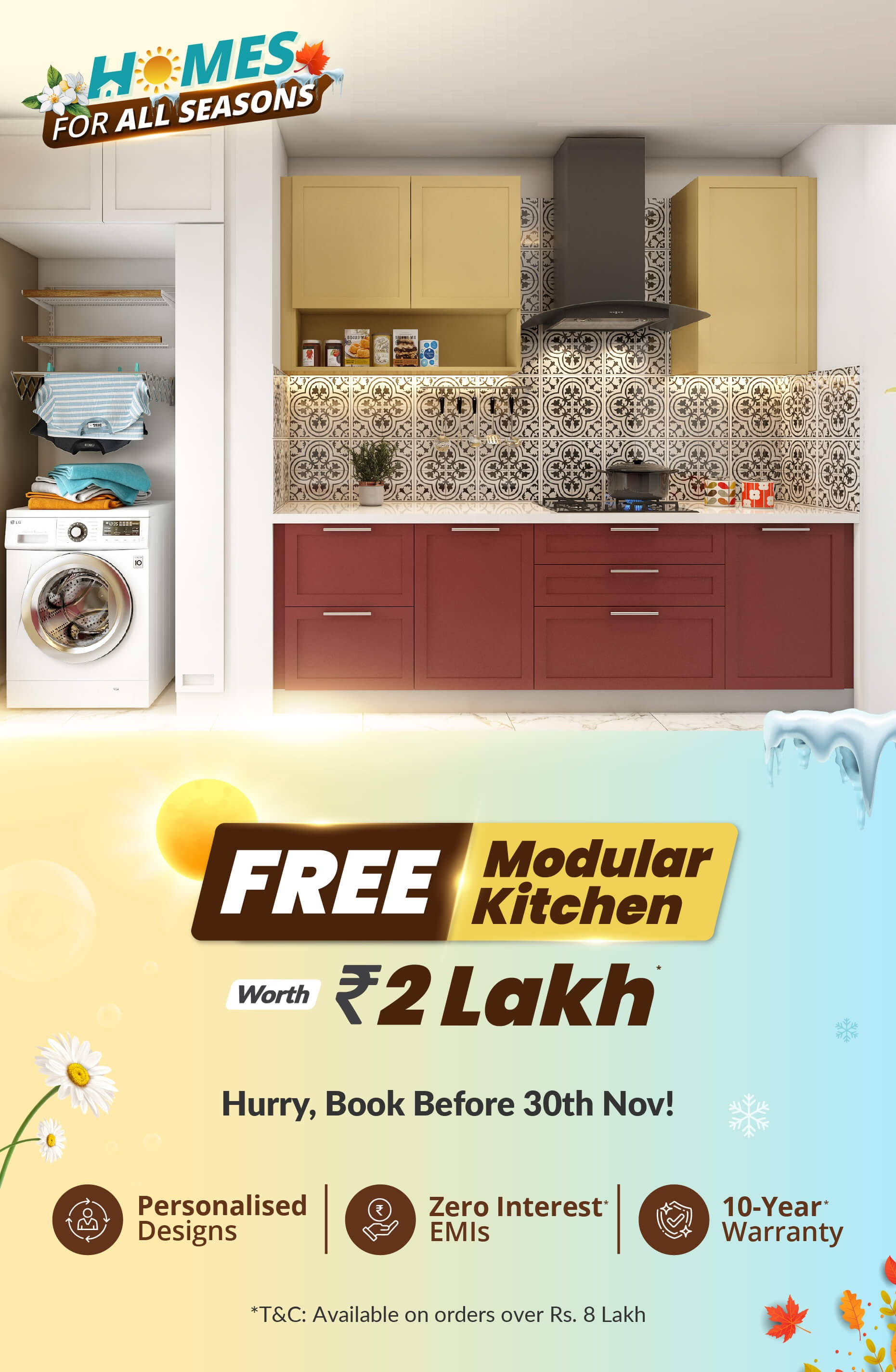 CreativeWalls Special Offer: Free Modular Kitchen Worth ₹2 Lakhs with Home Interiors.